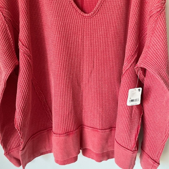 NEW Free People We The Free Buttercup Thermal In Talking Roses Red - Picture 10 of 13